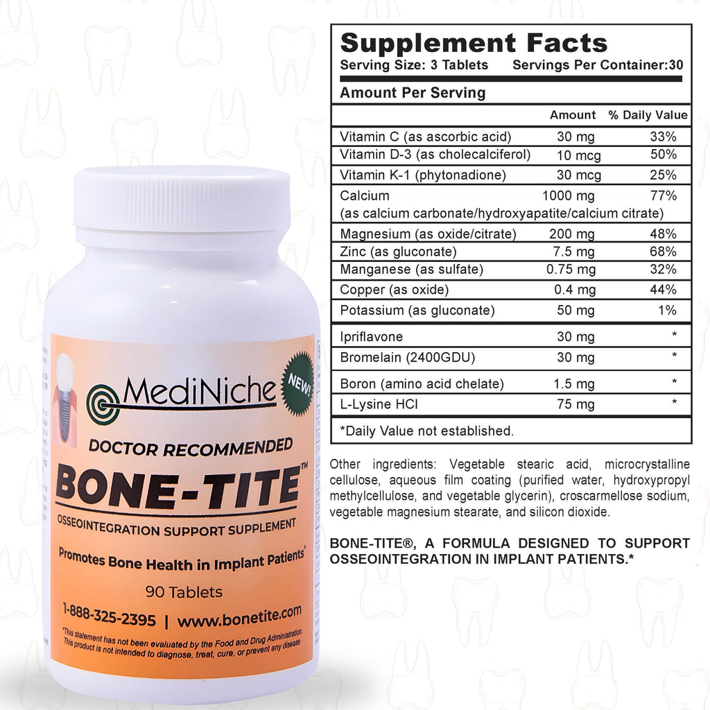 MediNiche Bone-Tite Osseointegration Support Supplement - 90 Tablets - image 7