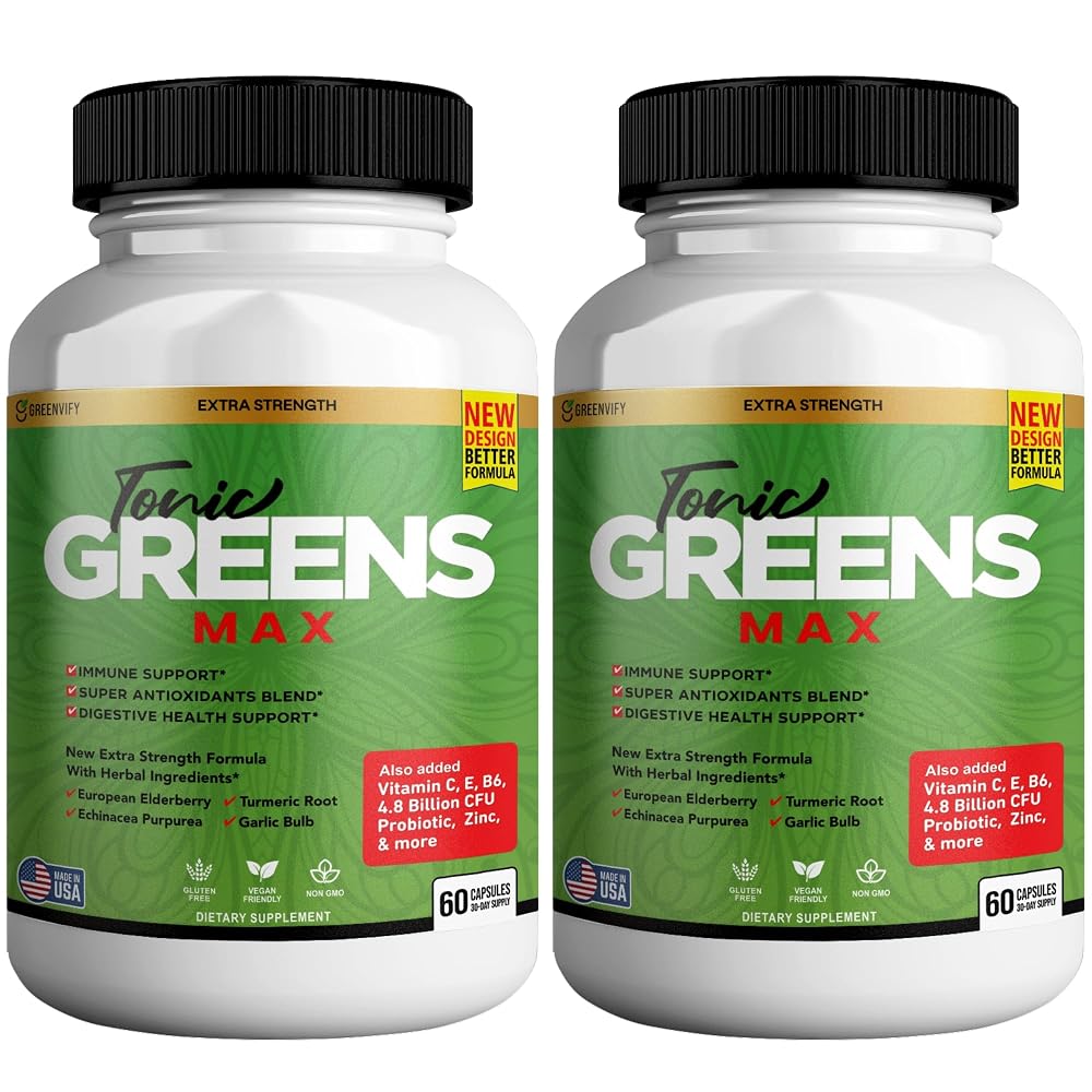 GREENVIFY Tonic Greens Max, Extra Strength Immune Support Supplement