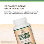 Double Wood Supplements Organic Lion's Mane Mushroom 1000mg - 120 Capsules - image 4