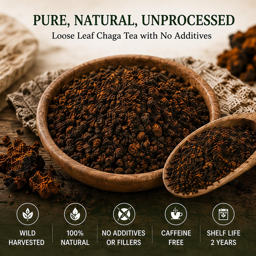 ChagaTeaShop Siberian Chaga Mushroom Loose Tea Caffeine Free Natural