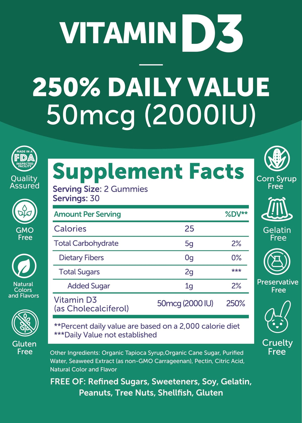 Lunakai Vitamin D3 2000 IU Gummies - 60 Count - image 5