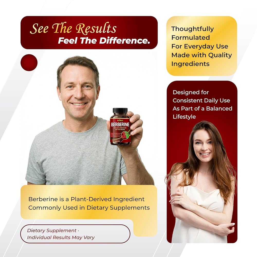 GriMed Berberine 6-in-1 with Ceylon Cinnamon - 150 Capsules - image 7