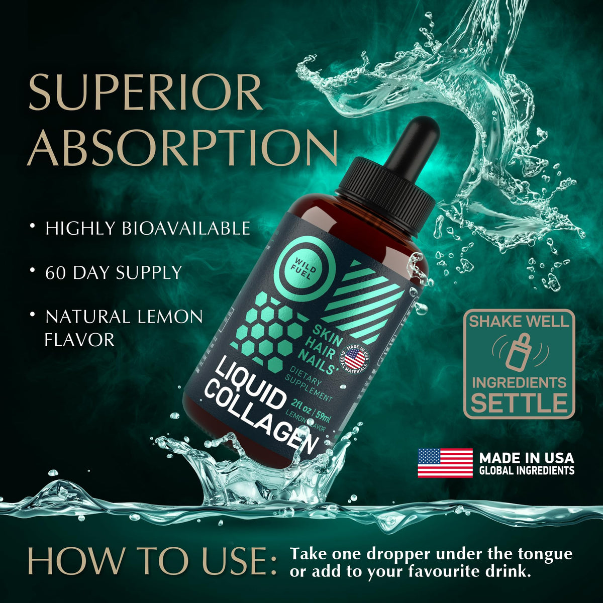 WILD FUEL Liquid Collagen Peptides with Biotin Parent