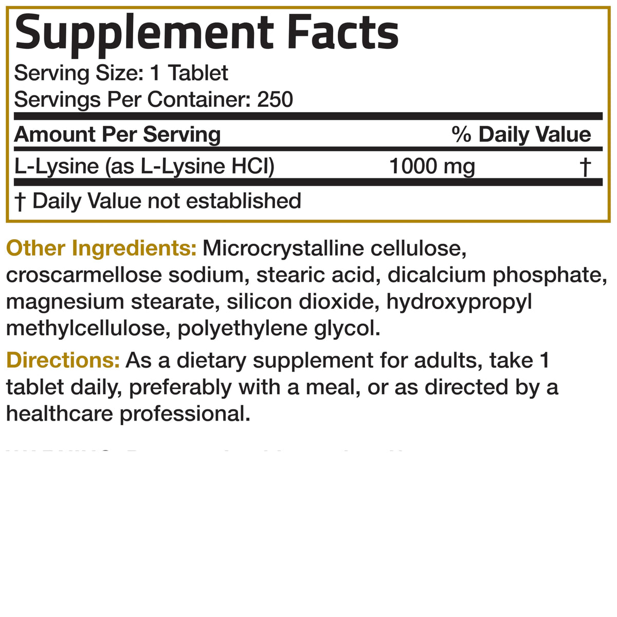Bronson L-Lysine Extra Strength 1000 mg