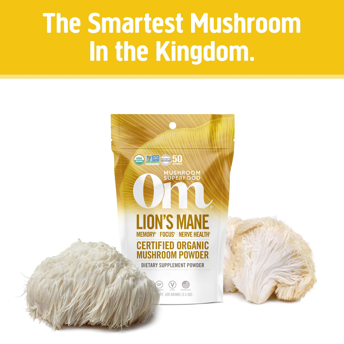 OM Mushroom Superfood Lion's Mane Powder - 100g - image 2
