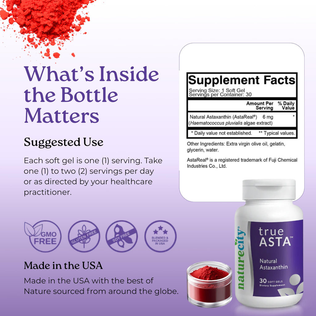 NatureCity TrueAsta Astaxanthin 6mg Antioxidant Support - 30 Softgels - image 7