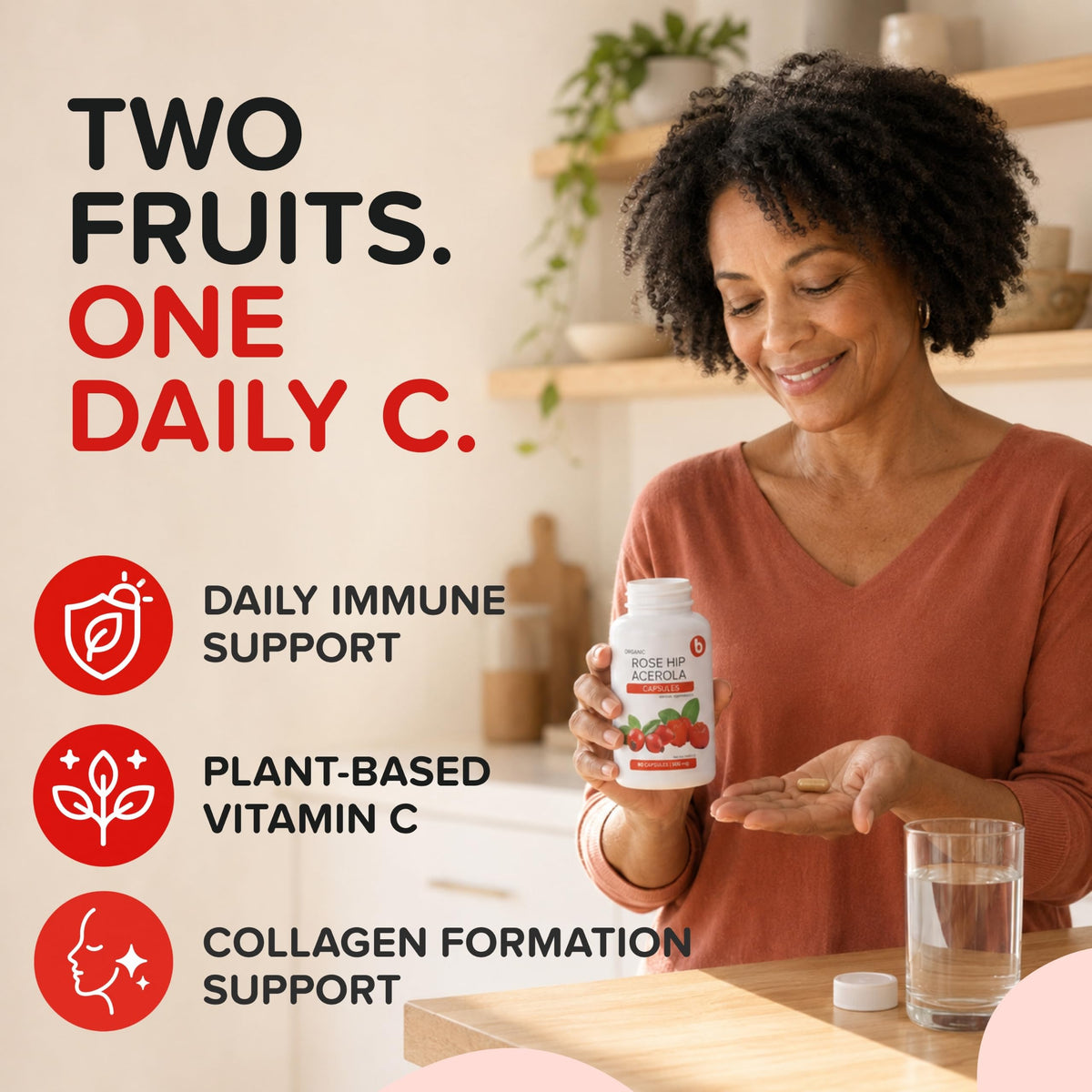 b Natural RoseHips & Acerola Vitamin C 1000mg - 90 Capsules - image 2