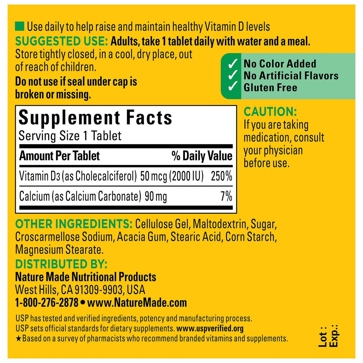 Nature Made Vitamin D3 2000 IU - 100 Tablets - image 5