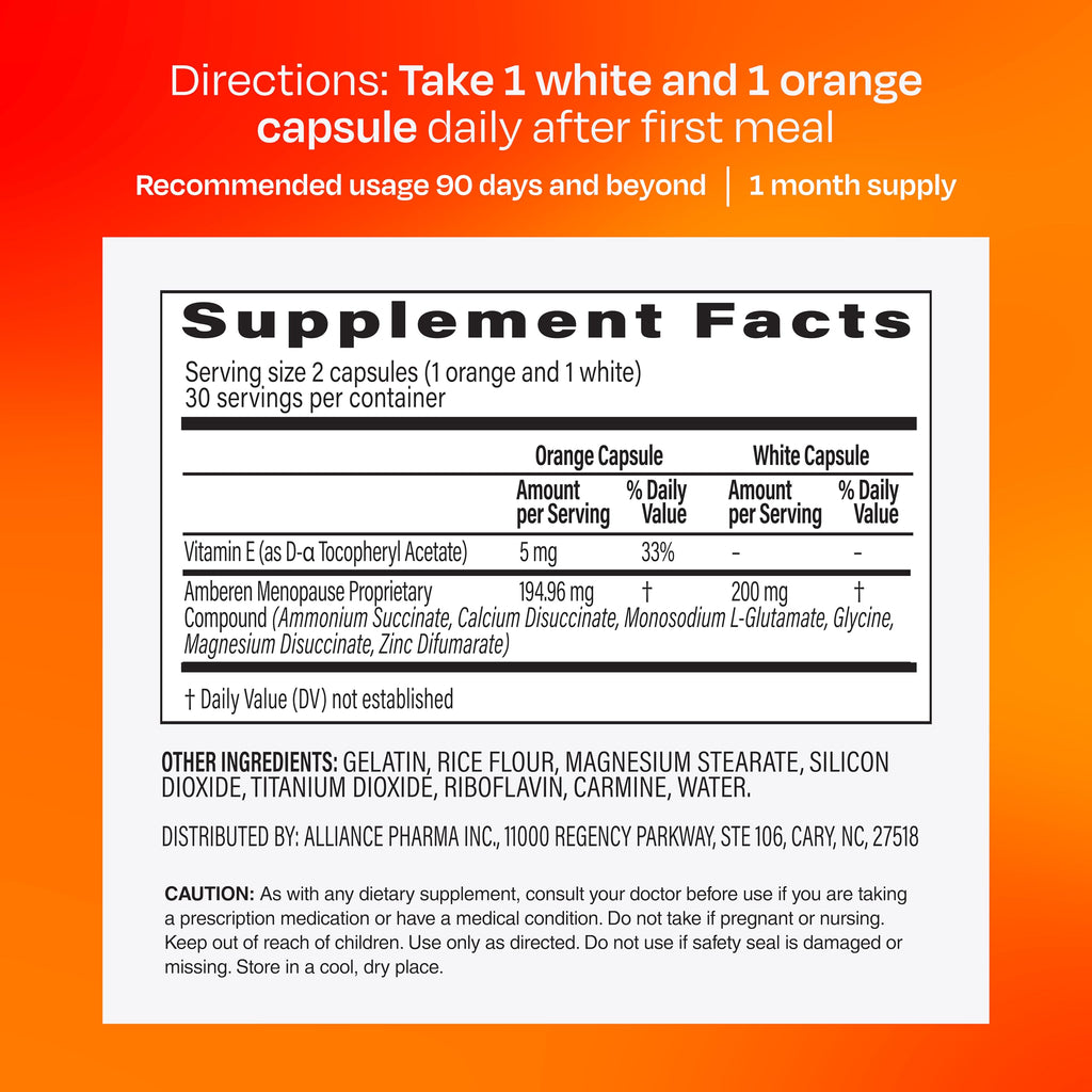 Amberen Menopause Supplement Multi-Symptom Relief - 60 Capsules - image 5