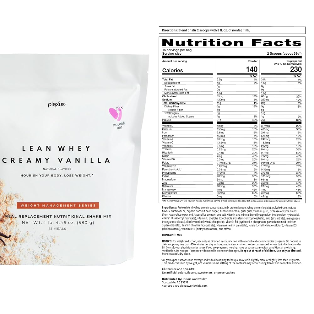 Plexus Lean Whey Creamy Vanilla Protein Shake - 15 Servings - image 6