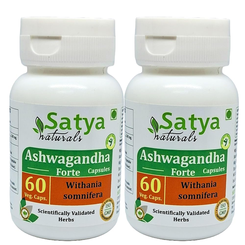 Satya Naturals Ashwagandha Forte Capsules 500 mg. 60 Veg. Capsule