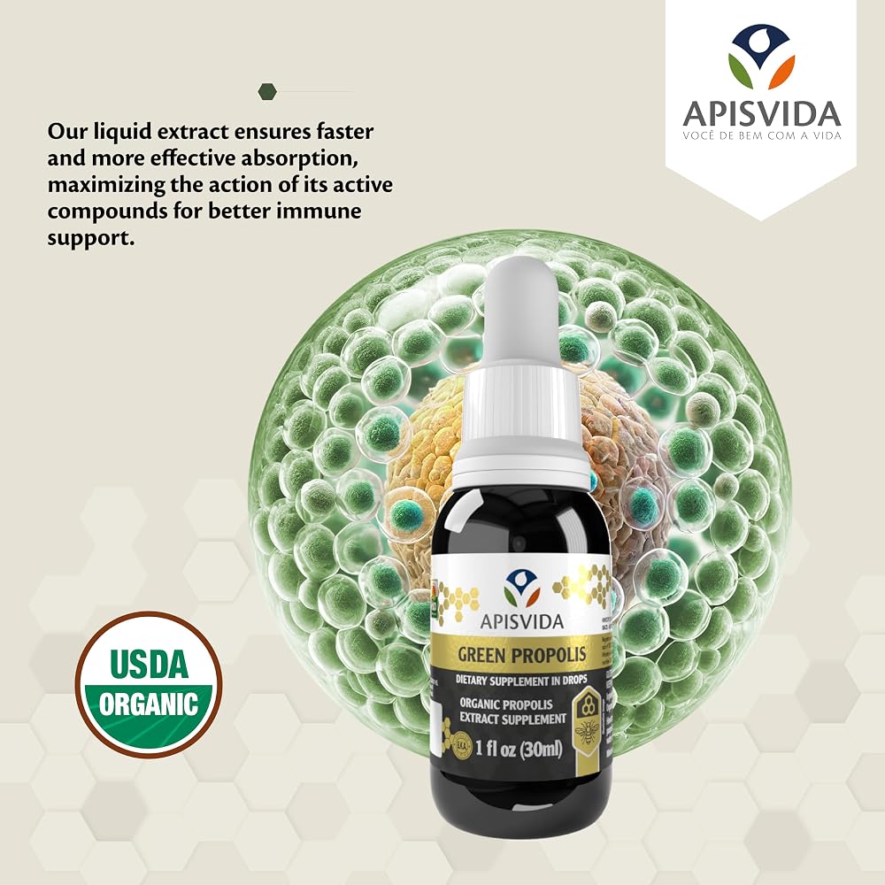 APIS VIDA Organic Green Propolis Extract Propoflex - 1 Fl Oz - image 3