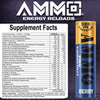 AMMO Pre Workout Berry Powder Extra Strength 300mg Caffeine - 12 Pack - image 4