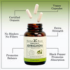 Herbal Roots Organic Ashwagandha Capsules Extra Strength - 60 Vegan Capsules - image 4