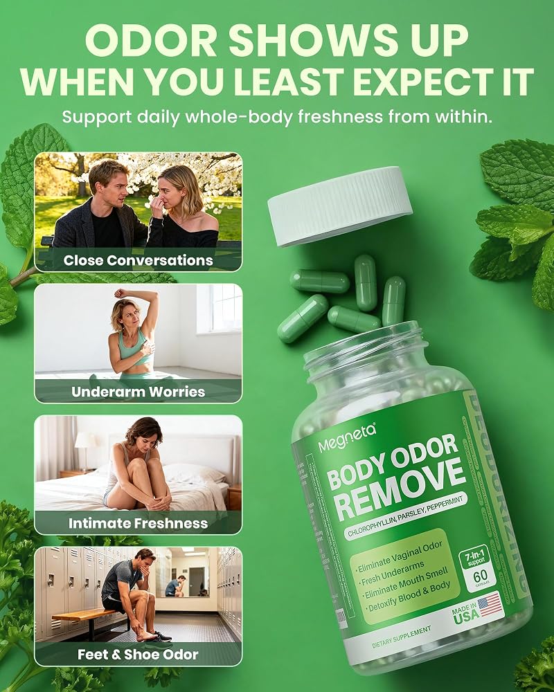 MEGNETA Body Deodorizing Supplement, Chlorophyll Supplement