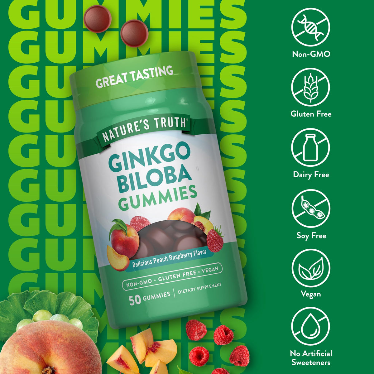 Nature's Truth Ginkgo Biloba Gummies - 50 Count - image 3