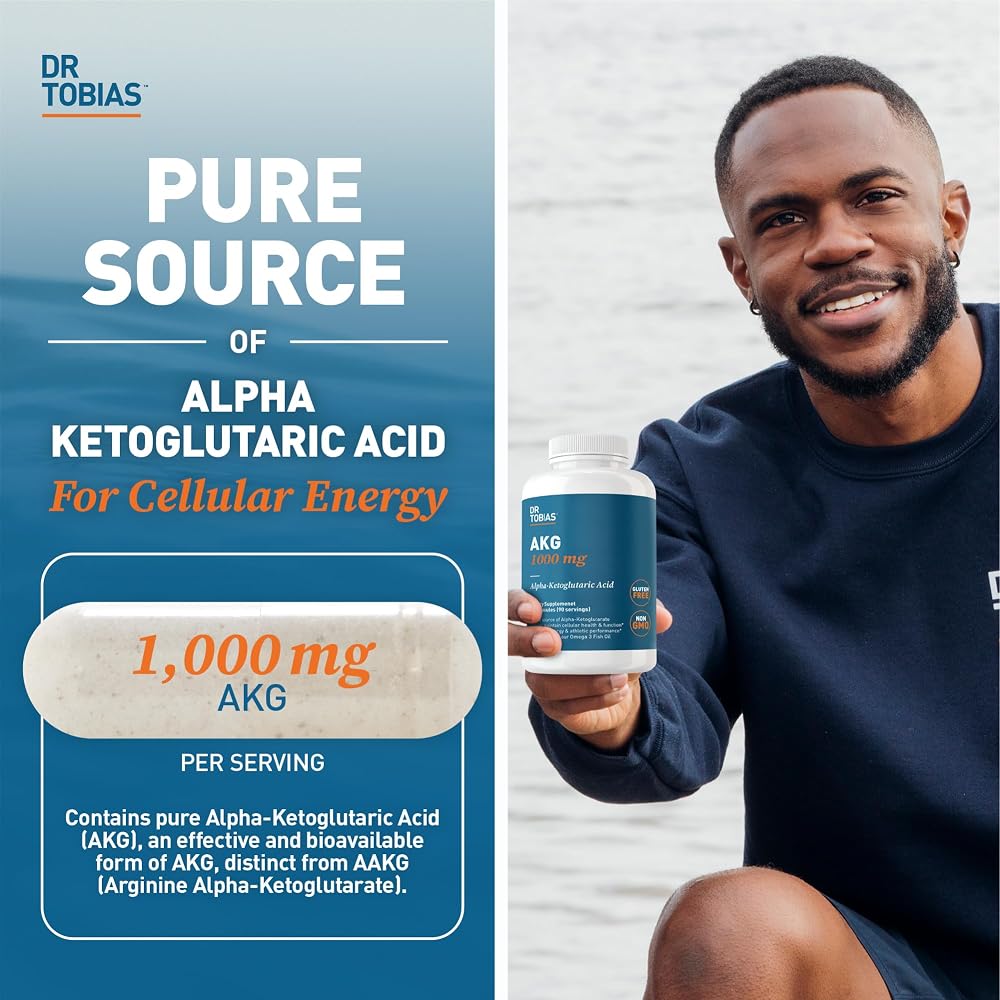 Dr. Tobias AKG Alpha-Ketoglutaric Acid 1000 mg - 180 Capsules - image 2