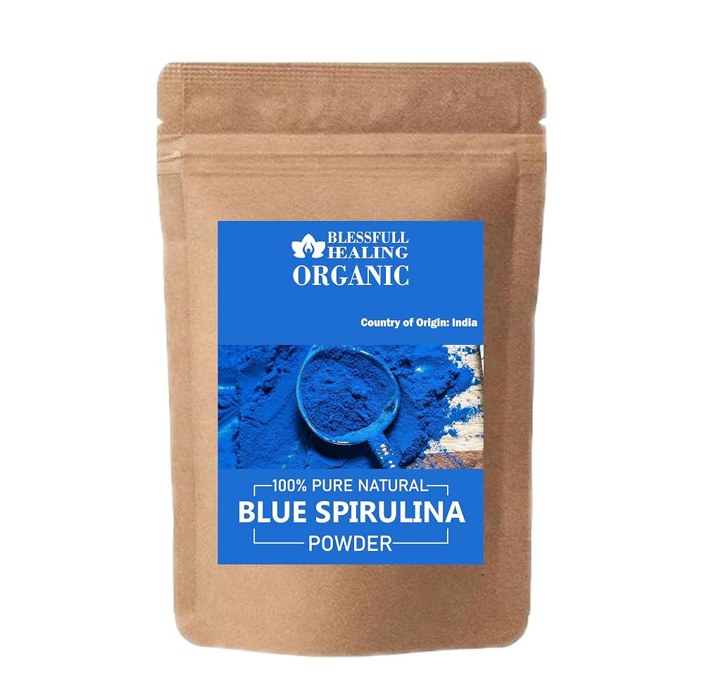 Blessfull Healing Organic Blue Spirulina Powder 100% Pure Natural