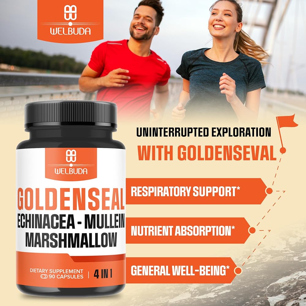 WELBUDA Goldenseal Root Echinacea Herbal Supplement - 90 Vegetarian Capsules - image 3