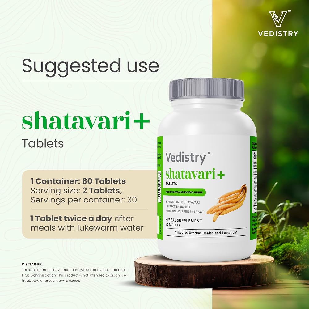 Vedistry Shatavari+ Tablets for Hormonal Balance - 60 Tablets - image 5