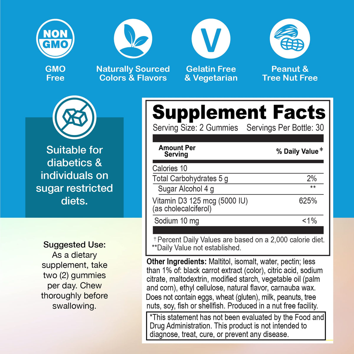 YUM-V'S Sugar Free Vitamin D3 Gummies - 60 Count - image 5