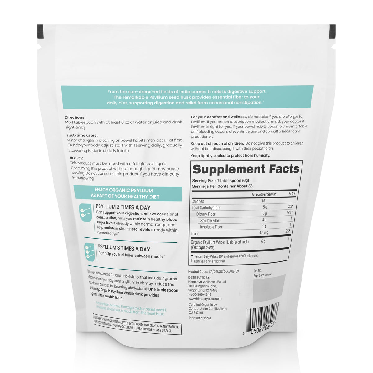 Himalaya Organic Psyllium Whole Husk