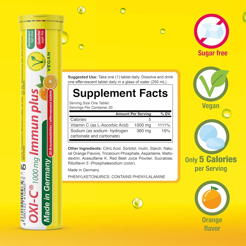 T&D Oxi C 1000 mg Vitamin C - 140 Effervescent Tablets - image 3