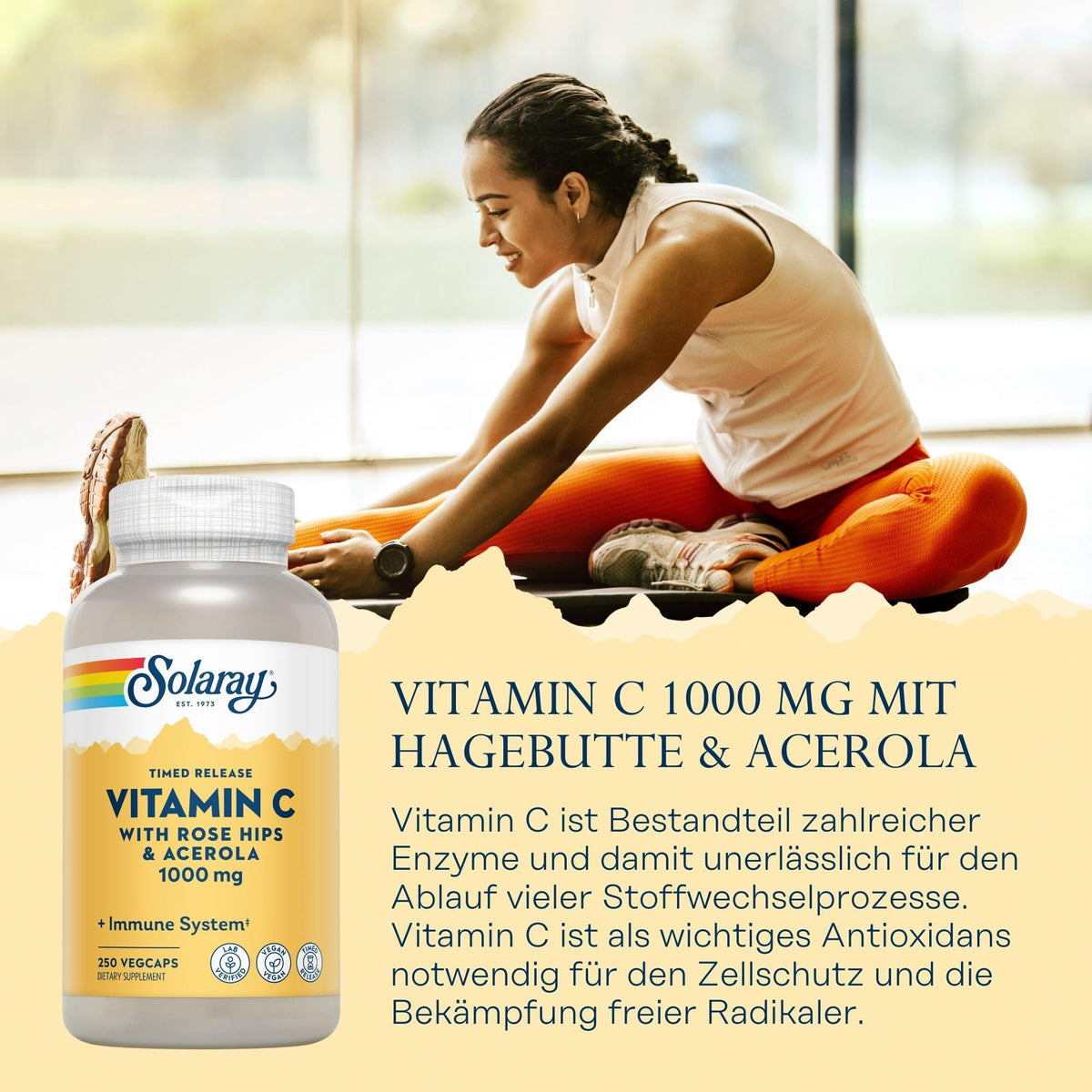 Solaray Vitamin C Two-Stage Timed Release 1000mg - 250 Capsules - image 2