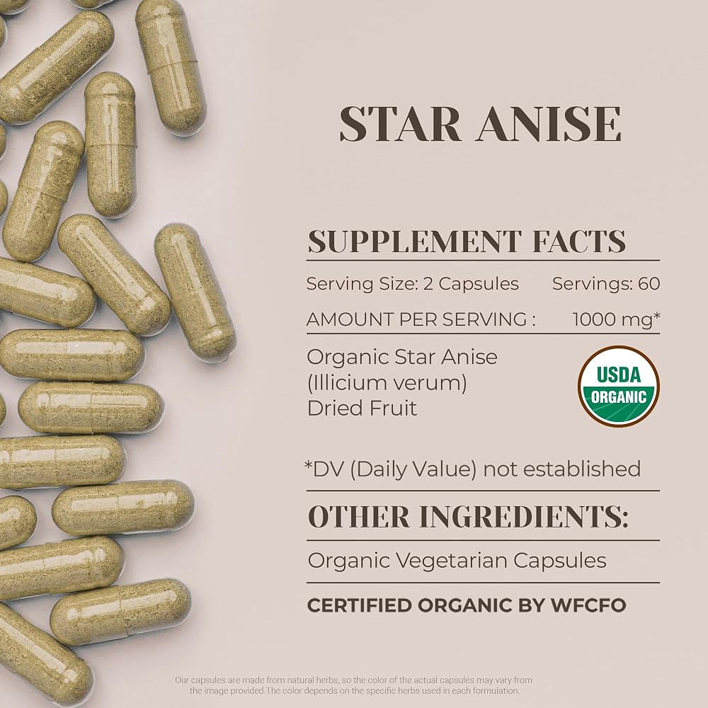 Garden Organics Star Anise USDA Organic Capsules