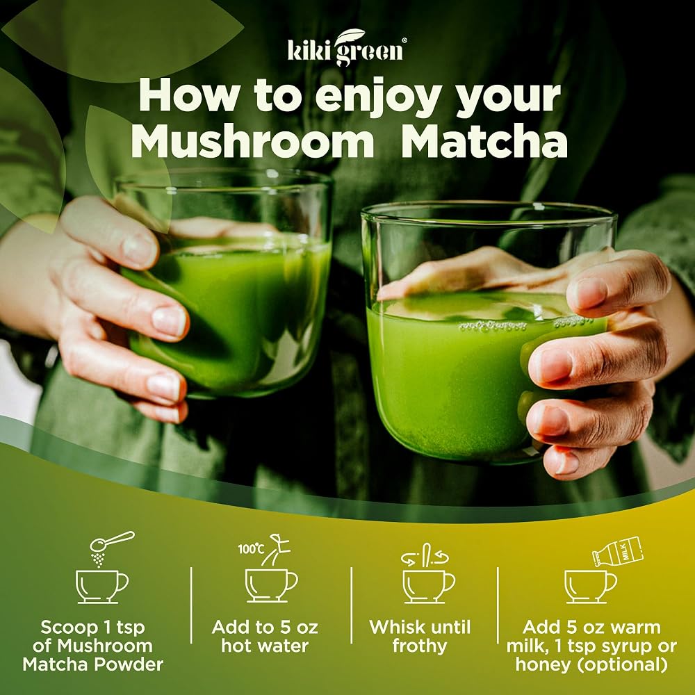 KIKI Green Mushroom Matcha Powder Super Blend - 4 oz - image 6