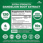 Zazzee USDA Organic Dandelion Root 10:1 Extract, 3000 mg Strength