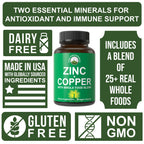 Peak Performance Zinc and Copper Supplements - 30 Capsules - image 3