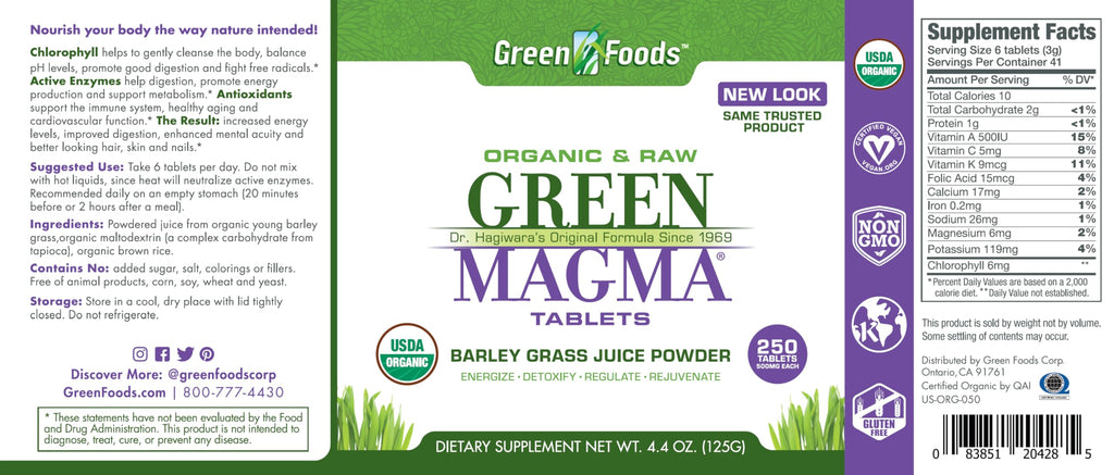 Green Foods Green Magma Barley Grass Supplement - 250 Tablets - image 4
