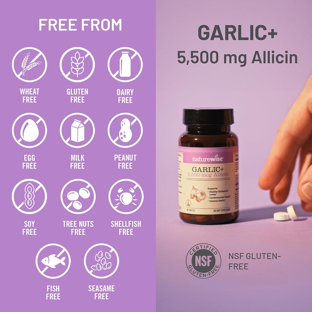 NatureWise Garlic Extract 5,500 mcg Allicin Supplement - 60 Tablets - image 5
