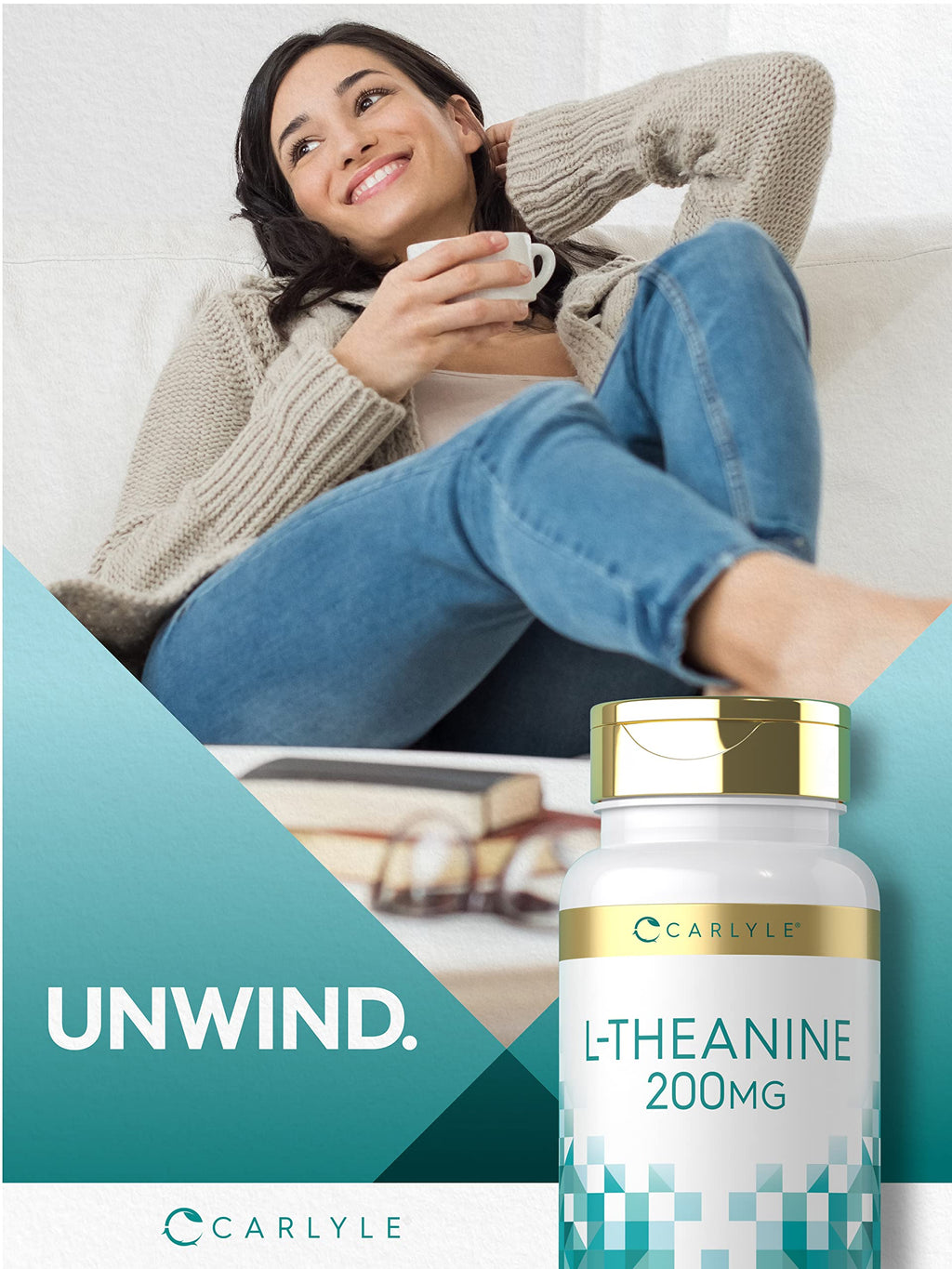 Carlyle L-Theanine 200mg Supplement - 120 Capsules - image 6