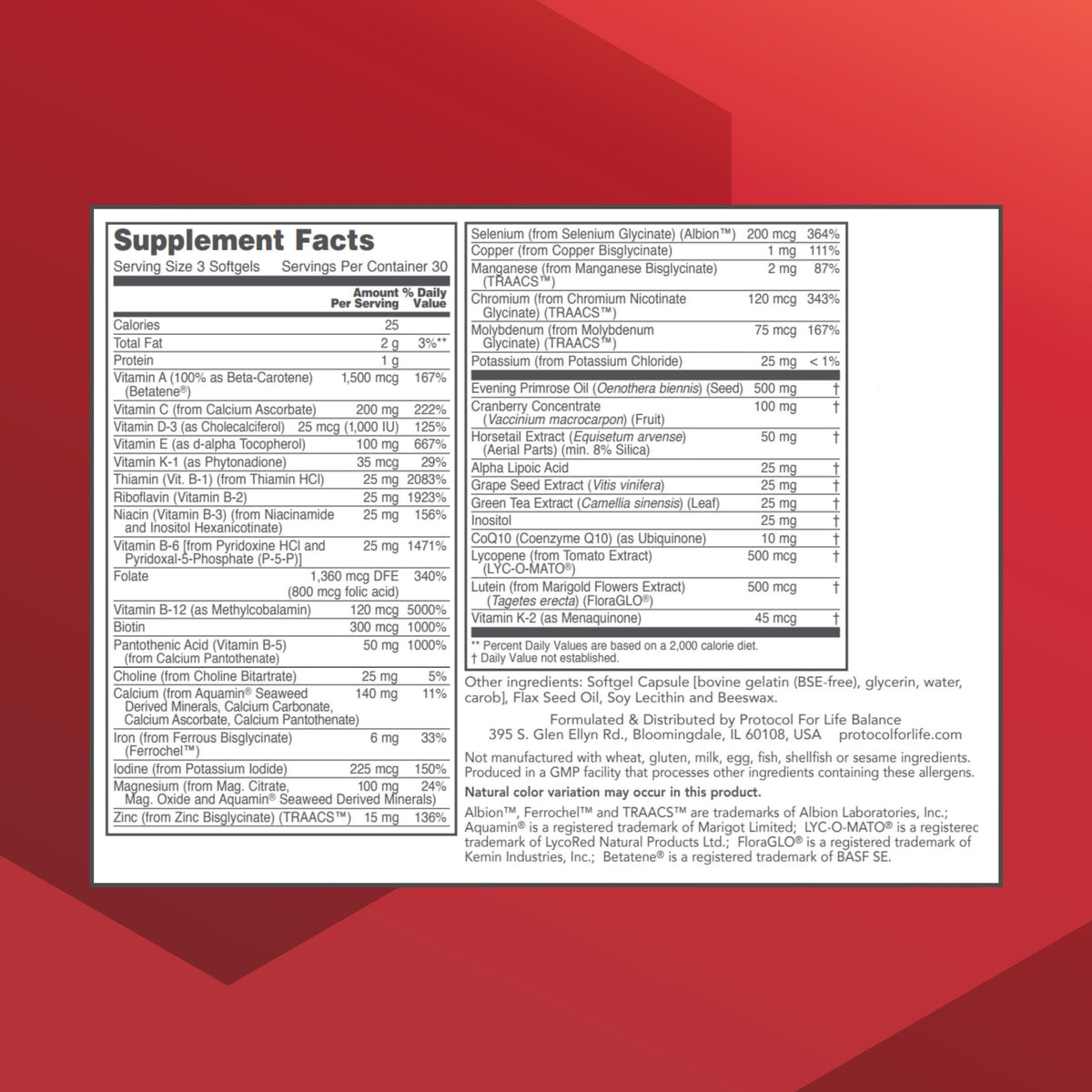 PROTOCOL FOR LIFE BALANCE Ortho Multi for Women Multivitamin - 90 Softgels - image 2