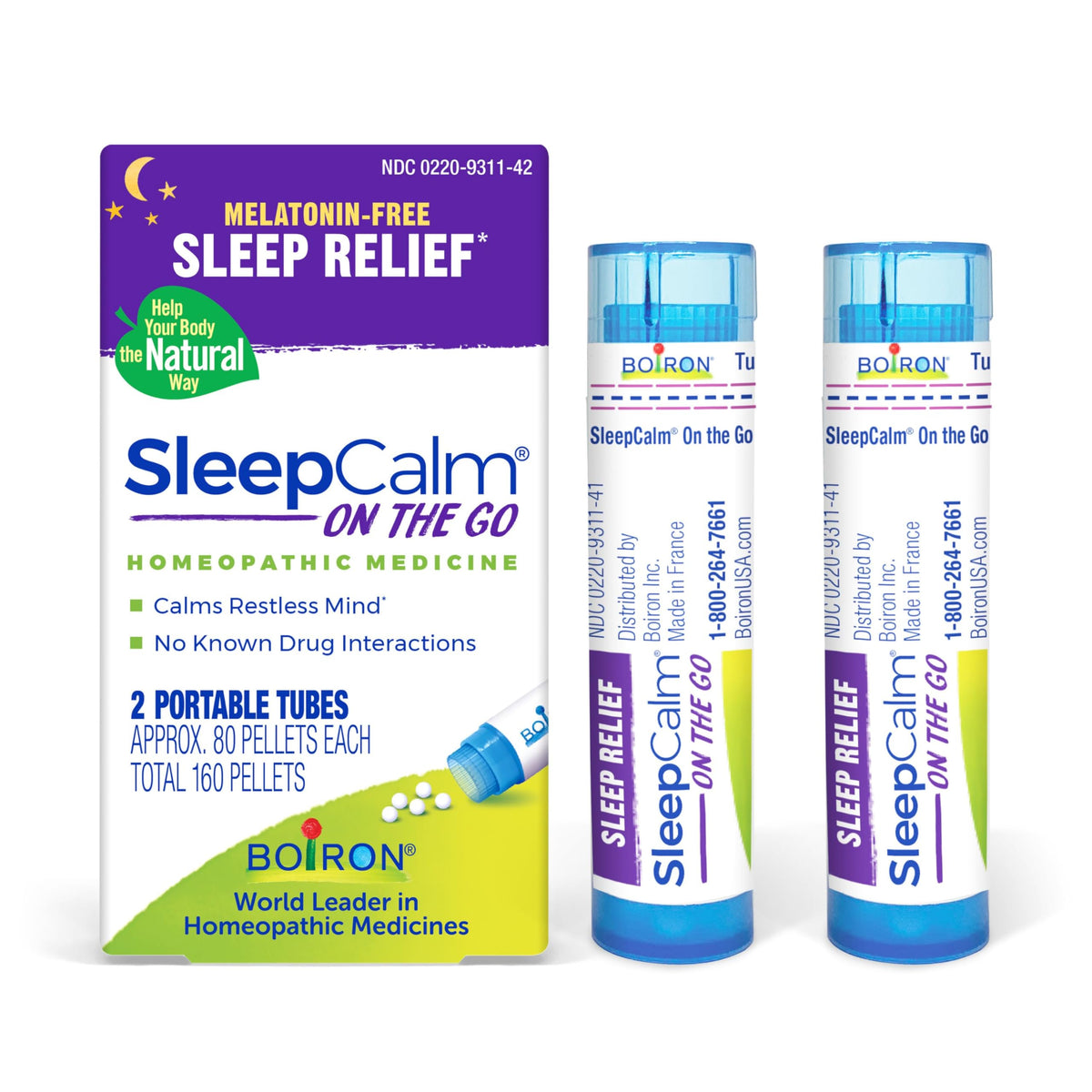 Boiron SleepCalm On The Go Sleep Aid Melatonin-Free - 160 Pellets