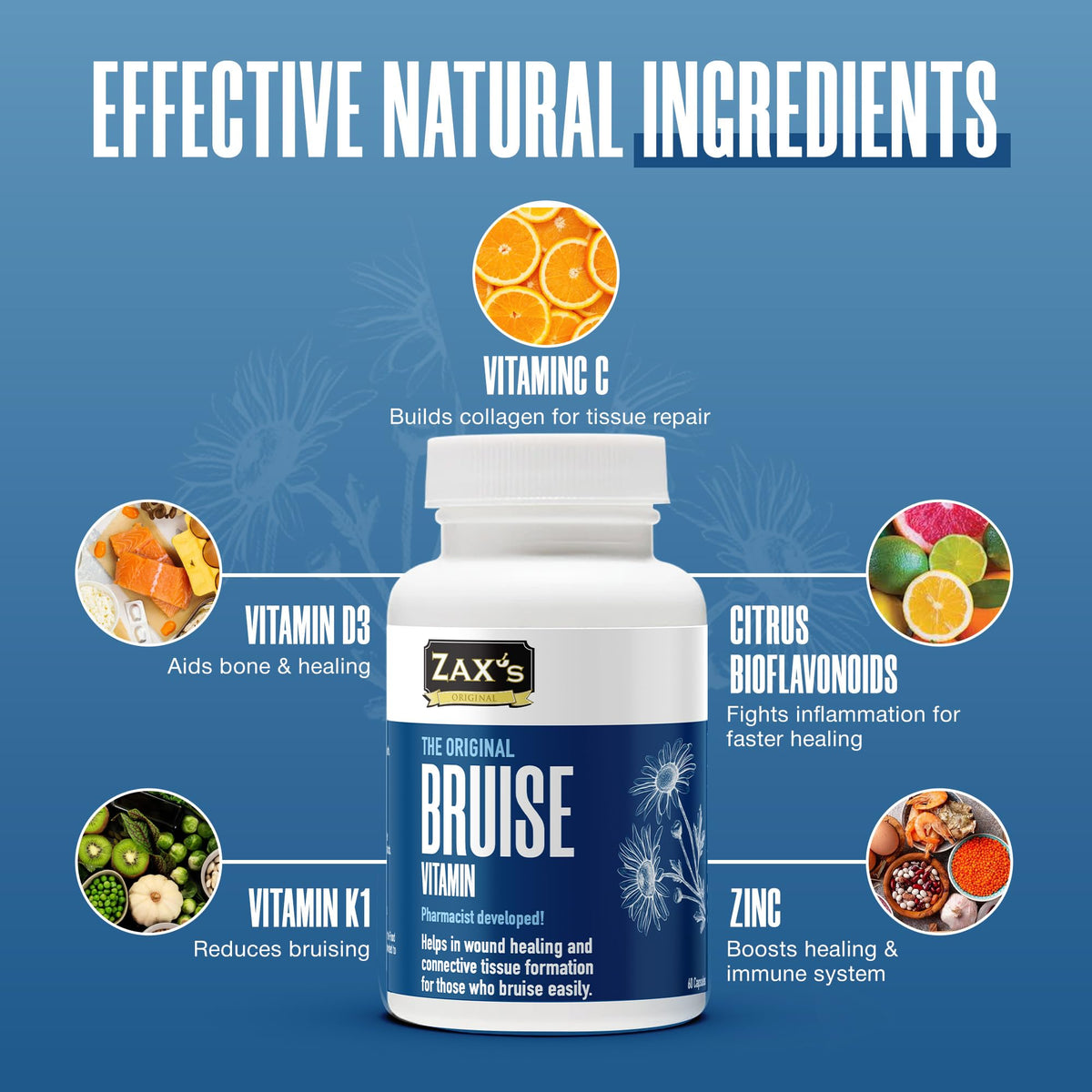 ZAX'S ORIGINAL Bruise Vitamin Supplement - 60 Capsules - image 4