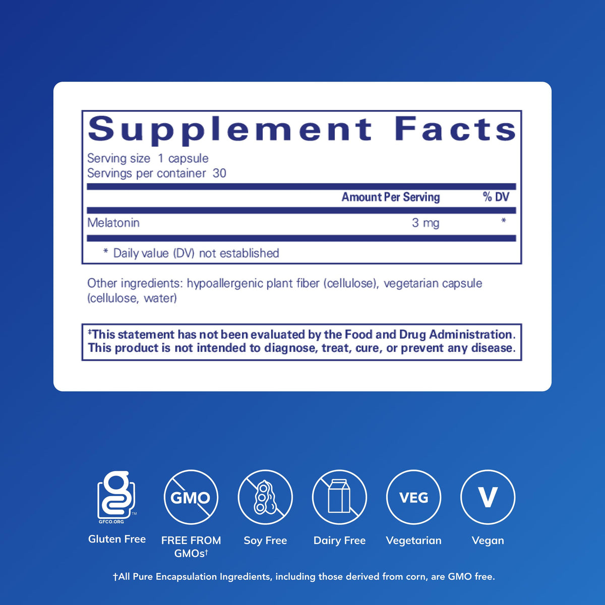 Pure Encapsulations Melatonin 3 mg Sleep Support - 30 Capsules - image 2