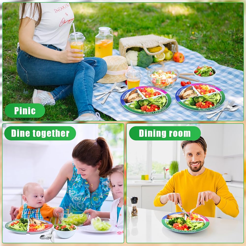 Singhoow Portion Control Plates & Bowls with Cutlery - 8.5 Inch - image 5