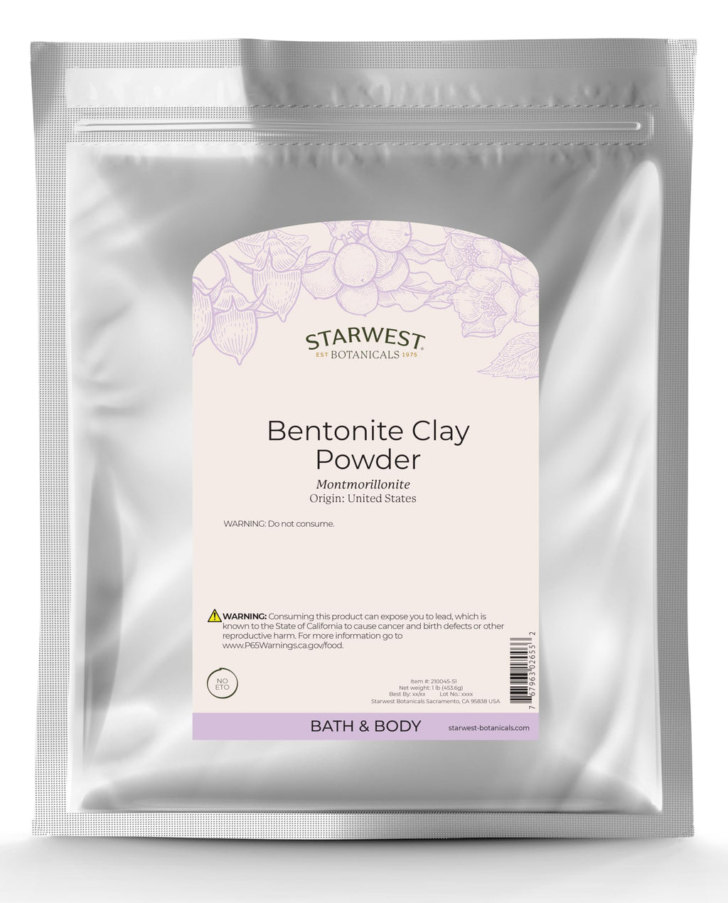 Starwest Botanicals Sodium Bentonite Clay Powder - 1 Pound