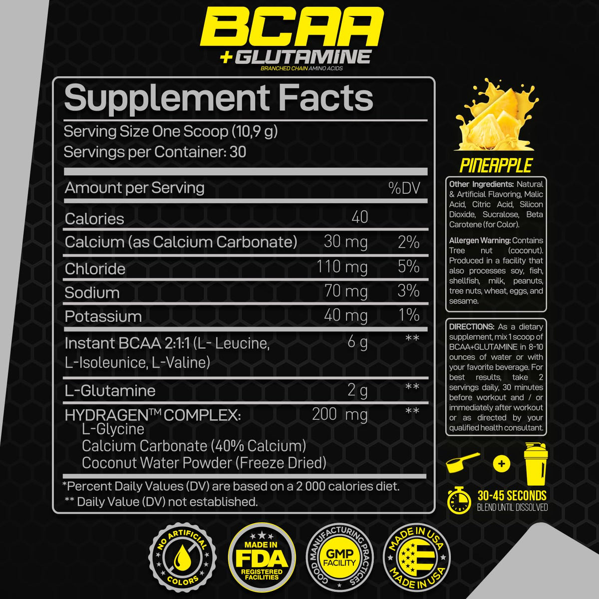 Forzagen BCAA Amino Acids Powder with Glutamine - 30 Servings - image 2