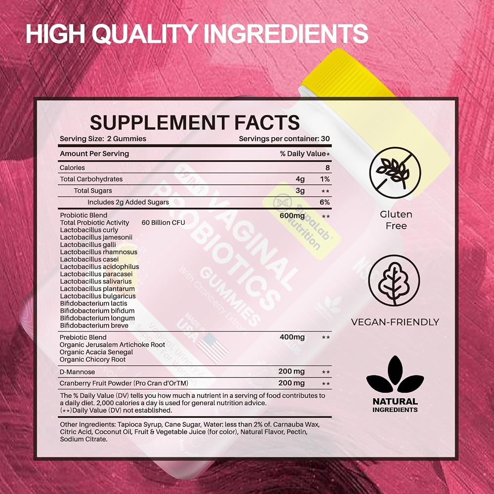 MEGNETA Vaginal Probiotics for Women with Cranberry - 60 Gummies - image 2