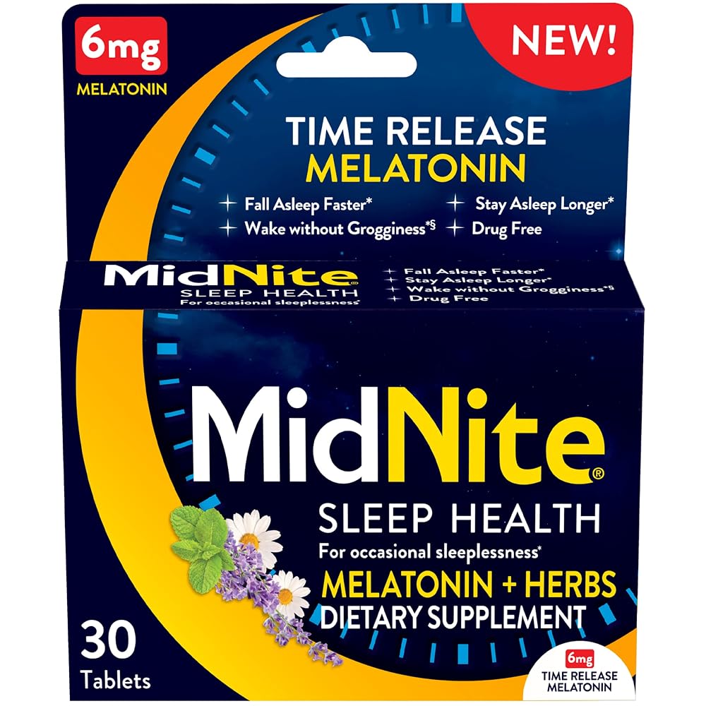 MidNite Time Release 6mg & 1.5mg Melatonin Sleep Aid Bundle - 60 Tablets - image 2