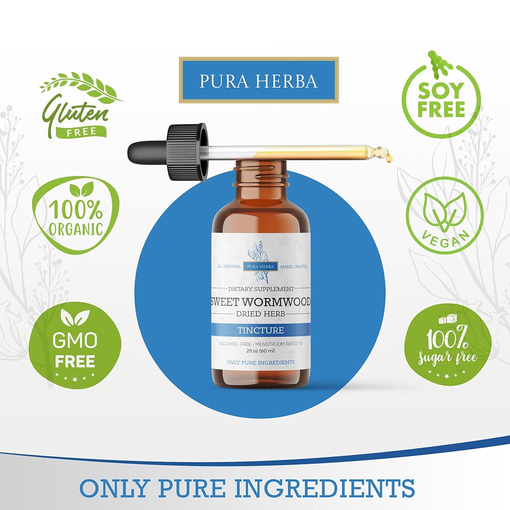 Pura Herba Wormwood and Sweet Wormwood Organic Tincture
