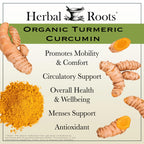 Herbal Roots Organic Turmeric Curcumin with Ginger & Black Pepper - 60 Capsules - image 3