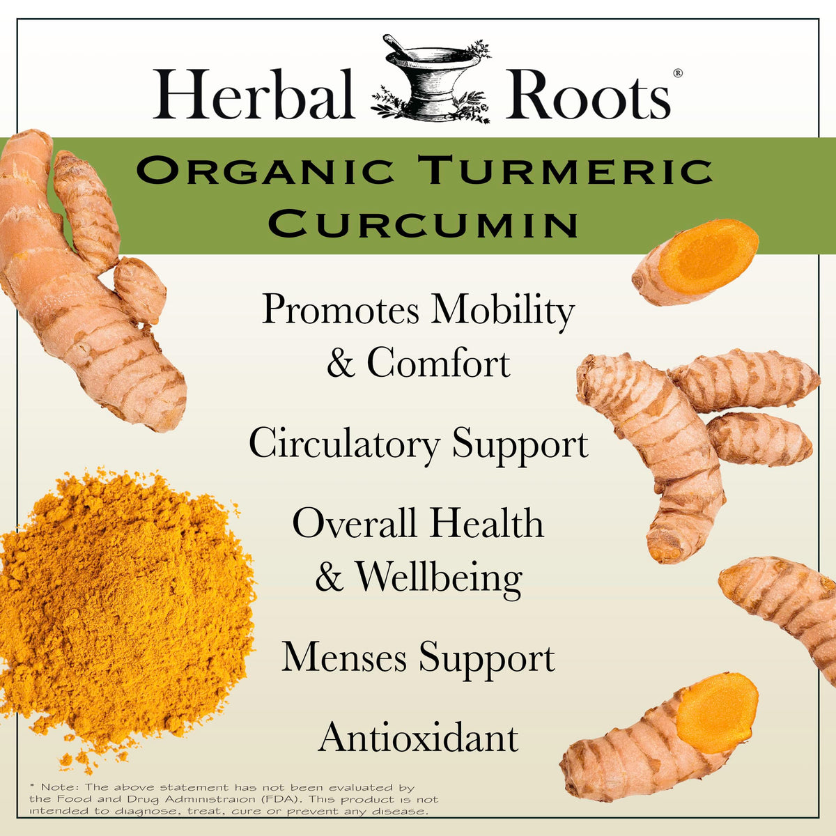 Herbal Roots Organic Turmeric Curcumin with Ginger & Black Pepper - 60 Capsules - image 3