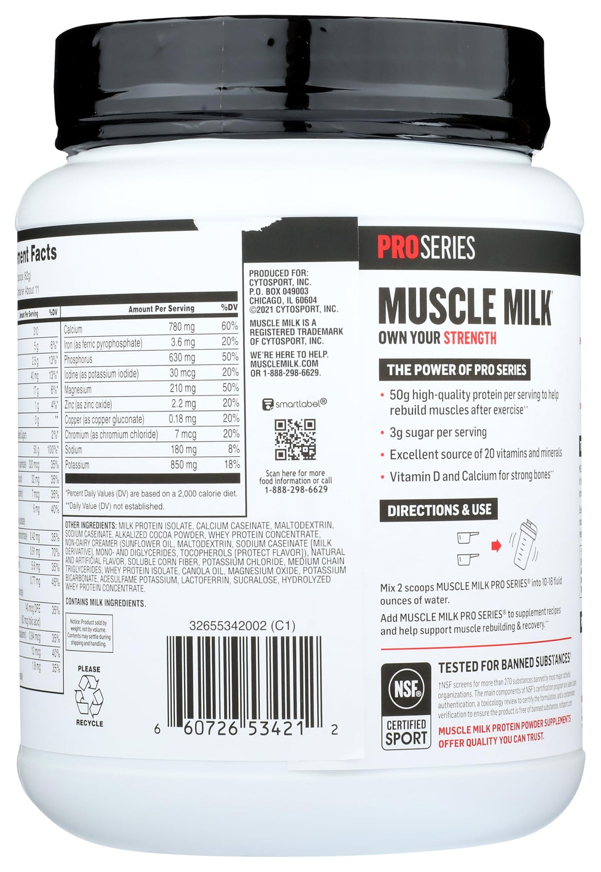Muscle Milk Pro Series 50 Knockout Chocolate Protein Powder - 2 Pound - image 2
