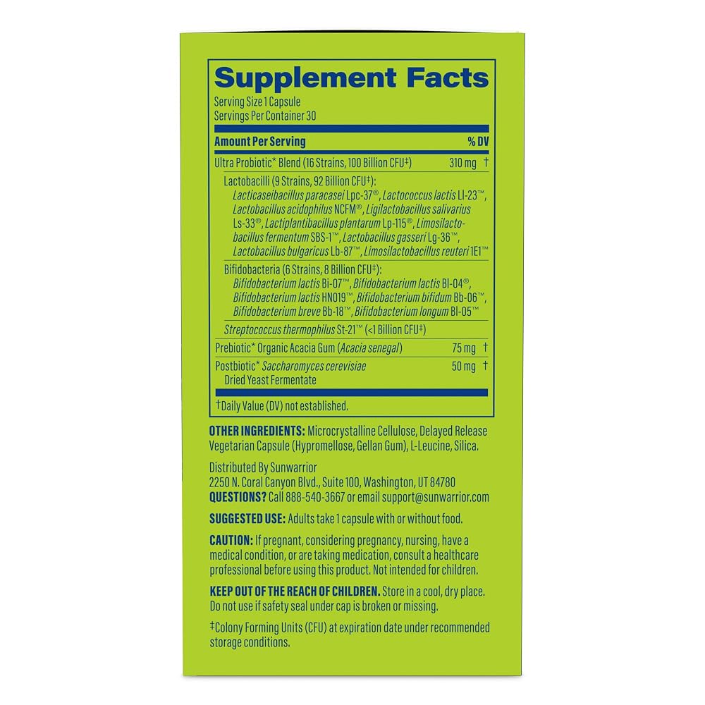 Sunwarrior Probiotics Soil-Based Vegan Capsules