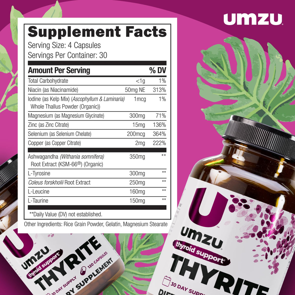 UMZU Thyrite Thyroid Support Supplement - 120 Capsules - image 4